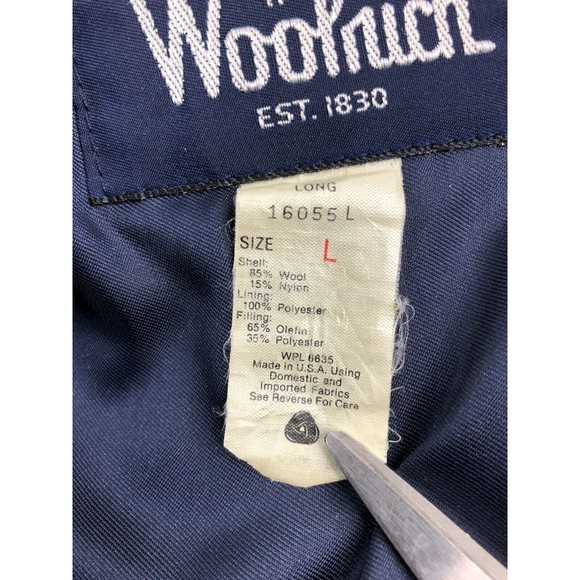 Woolrich Men Muti Plaid Collared Long Barn Coat Size L lined Vintage Made USA - Picture 8 of 11